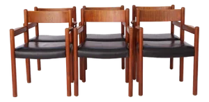 Vintage Danish Teak Armchairs, 1960s, Set of 6