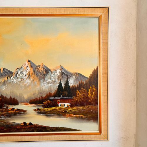 Dutch Landscape, 1970s, Oil on Canvas For Sale - Image 4 of 10