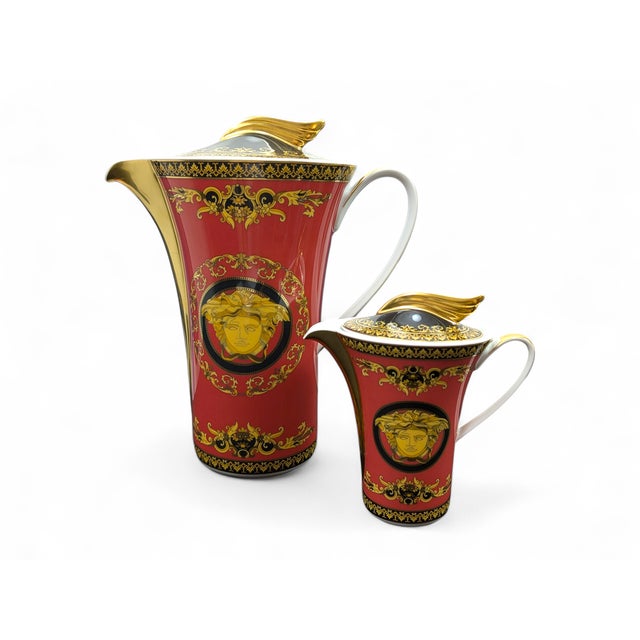 Porcelain Coffee Pot and Milk Jug by Versace for Rosenthal, 1990s, Set of 2 For Sale - Image 12 of 12