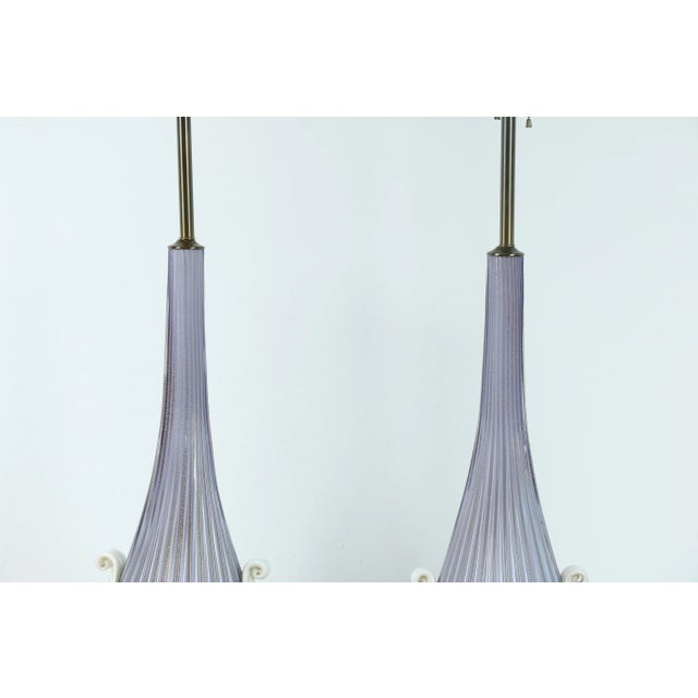 Italian Italian Murano Glass Tall Table Lamps For Sale - Image 3 of 13