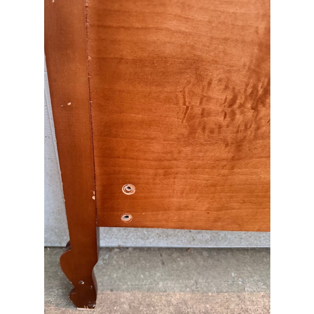 Wood Antique Art Nouveau Hand Carved Mahogany Queen Size Headboard For Sale - Image 7 of 7