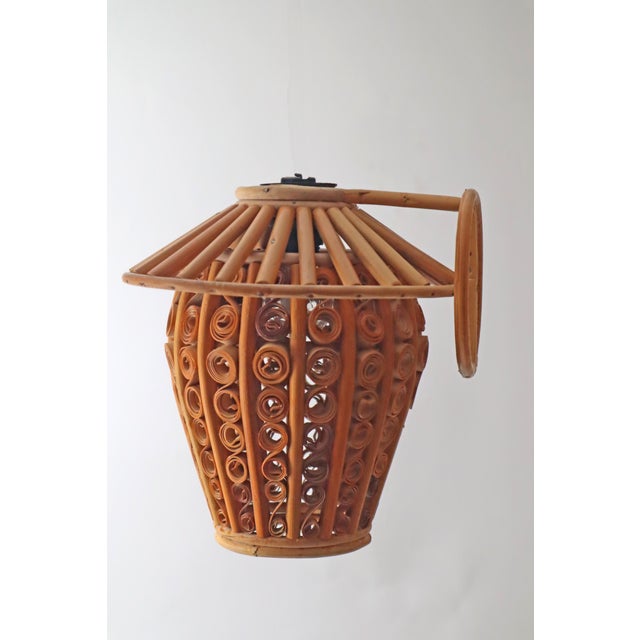 1950s Bamboo Lantern Wall Lights, 1950s, Set of 2 For Sale - Image 5 of 18