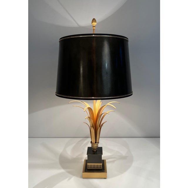 Maison Charles 1970s Neoclassical Palm tree-shaped table lamp in the style of Maison Charles For Sale - Image 4 of 12