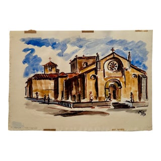 Henry Emil Salloch Original Watercolor on Paper San Thomas, 1973. For Sale