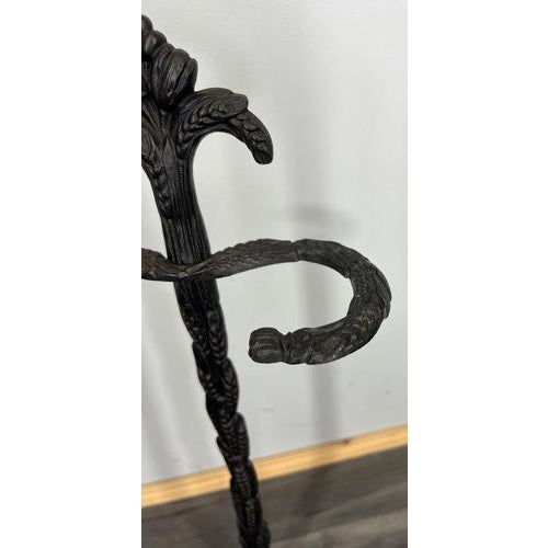 Black Vintage French Style Ornate Metal Umbrella Stand For Sale - Image 8 of 10