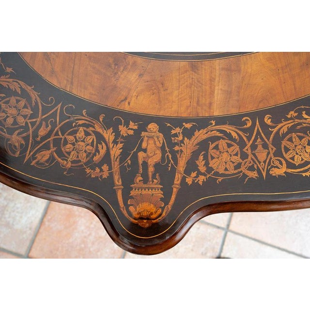 Antique Center Table in Exotic Woods, Nice, 19th Century For Sale - Image 5 of 8