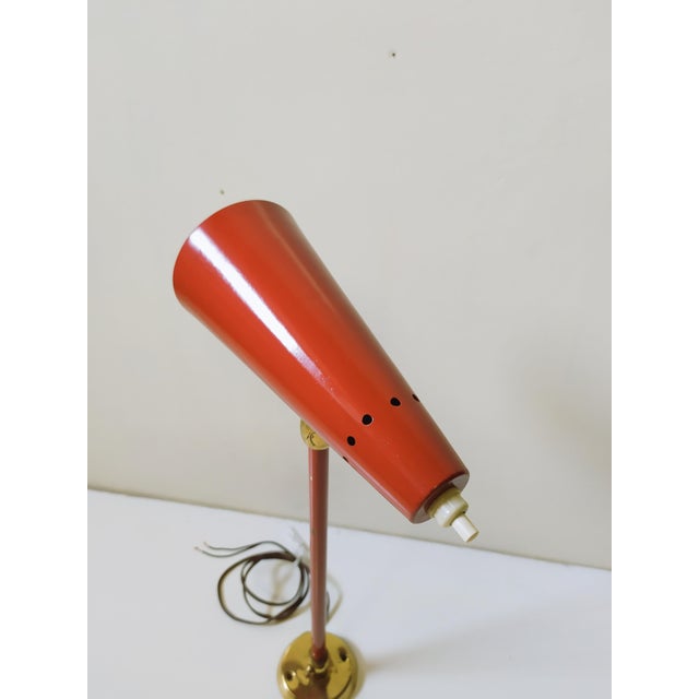 Red Vintage Wall Light from Stilnovo, 1950 For Sale - Image 8 of 9
