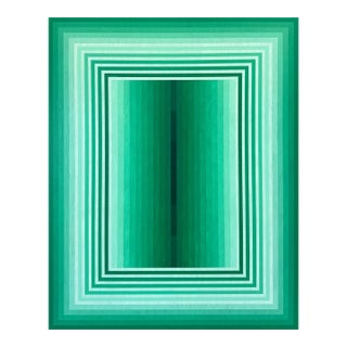Contemporary Abstract Acrylic on Canvas "Extended Light (Emerald)" by Andy Harwood For Sale