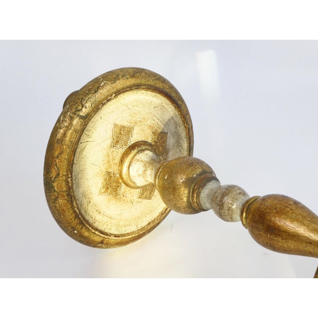 Small Florentine Hollywood Regency Round Gilt Wood Table, Italy, 1960s For Sale - Image 9 of 10