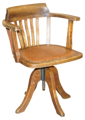 Antique Edwardian Directors Office Armchair in Brown Leather, 1900s
