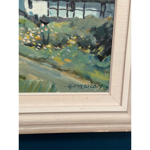 Hjalmar Lindblom, Farms with Grazing Cows, 1950s, Oil on Canvas, Framed For Sale - Image 8 of 11