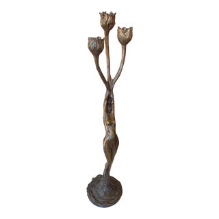 Antique Firmin Bate Monumental Bronze Art Nouveau Candelabra For Sale