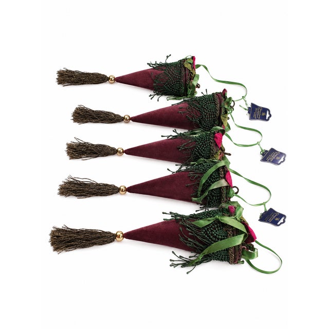 Victorian Unused Christmas Traditions by Aldik Mauve Purple Tassel Ornaments — Set of 6 For Sale - Image 3 of 6