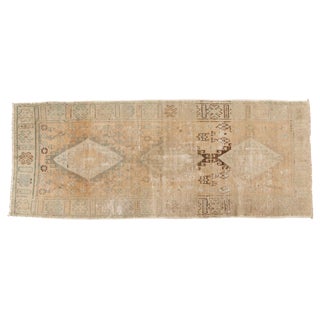 Vintage Distressed Oushak Rug Runner - 3'9" X 9'5" For Sale