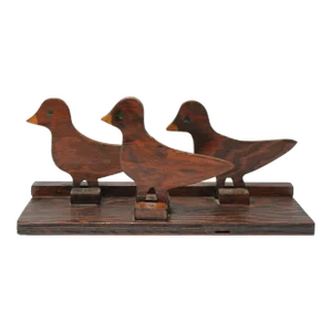 Hand-Carved Folk Art Flock of Baby Ducklings Sculpture