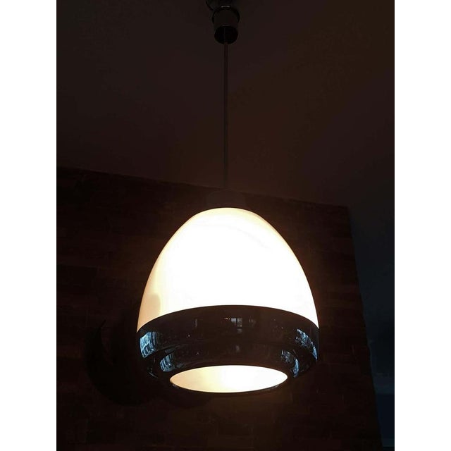 Glass & Metal Hanging Lamp by Pia Guidetti Crippa for Lumi, Italy, 1960s For Sale - Image 17 of 18