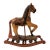 Vintage 1950's Wooden Hand Craved Carousel Rocking Horse With Horsehair Tail For Sale