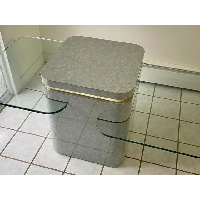 Postmodern Springer Style Tri-Level Console Table For Sale In Buffalo - Image 6 of 11