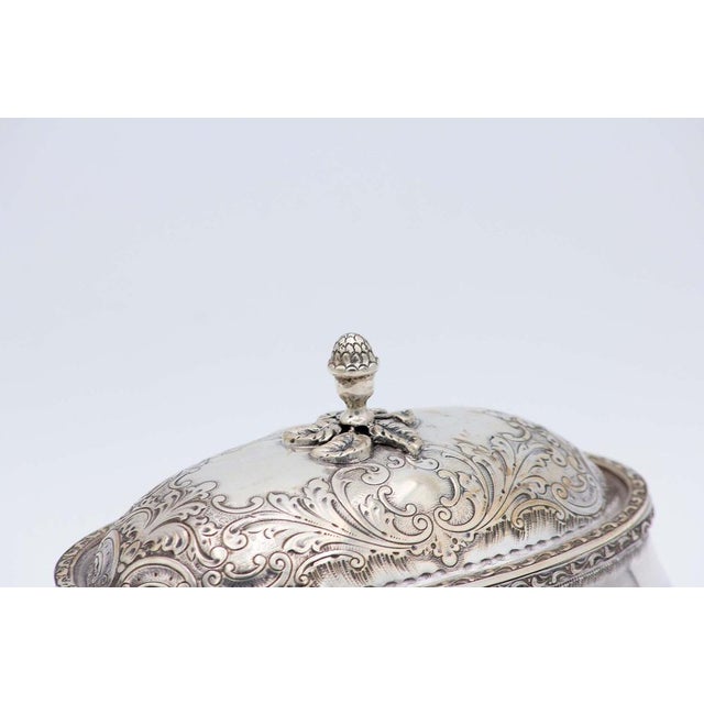 Oval-Shaped Silver Bowl For Sale - Image 5 of 6