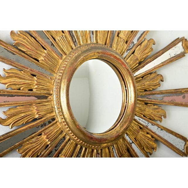 Italian 19th Century Gilt Sunburst Mirror For Sale In Baton Rouge - Image 6 of 12