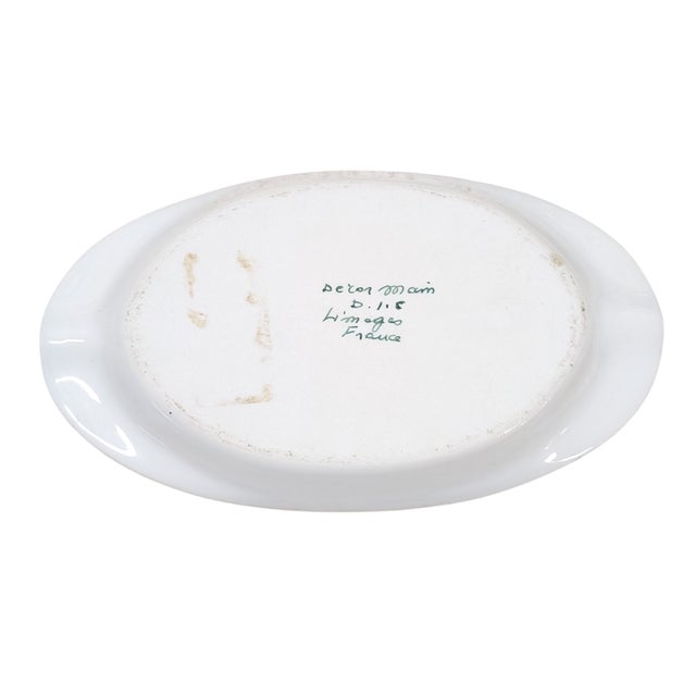 French Vintage Limoges Fleur De Lis Small Ashtray by Décor Main For Sale - Image 3 of 3