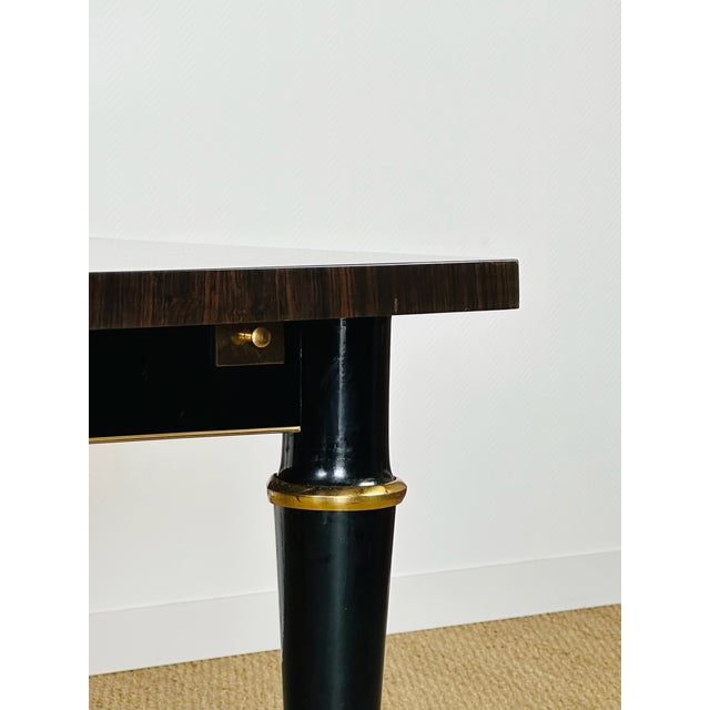 Art Déco Extendable Dining Table in Maccassar Ebony, France, 1950s For Sale - Image 9 of 17