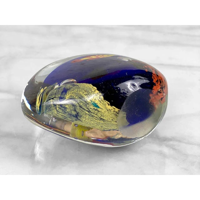 Blue Vintage Italian Murano Art Glass Aquarium Fish Paperweight For Sale - Image 8 of 8