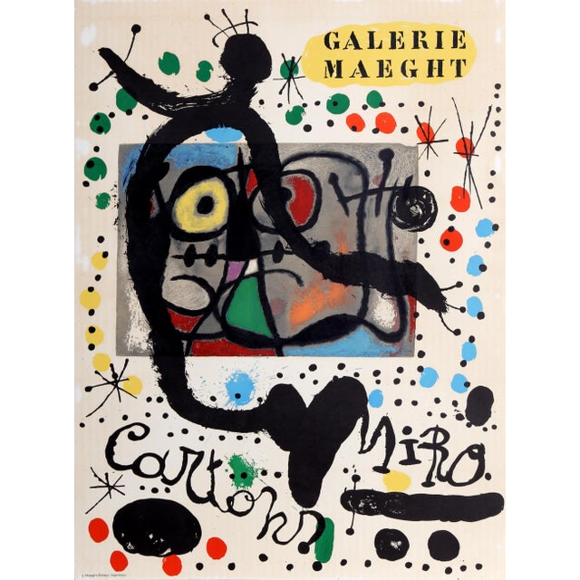 Galerie Maeght (Cartones) Joan Miro Year: 1965 Size: 26 in. x 19 in. Lithograph Poster, signed in plate Lithograph poster...