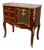 French Louis XV Chest of Drawers – Hardwood Cabinet With Gold Leaf Details & Geometric Inlay For Sale