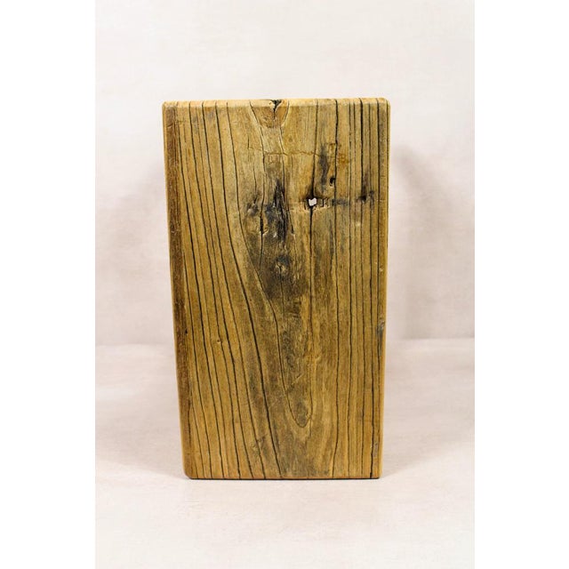 Rustic Vintage Rustic Stool in Elm For Sale - Image 3 of 5