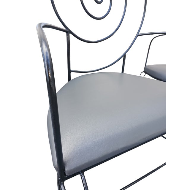 1970s Art Nouveau Spiral Iron Armchairs - Pair For Sale - Image 9 of 12