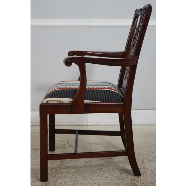 Chippendale Set of 8 Maitland Smith Mahogany Dining Chairs For Sale - Image 3 of 18
