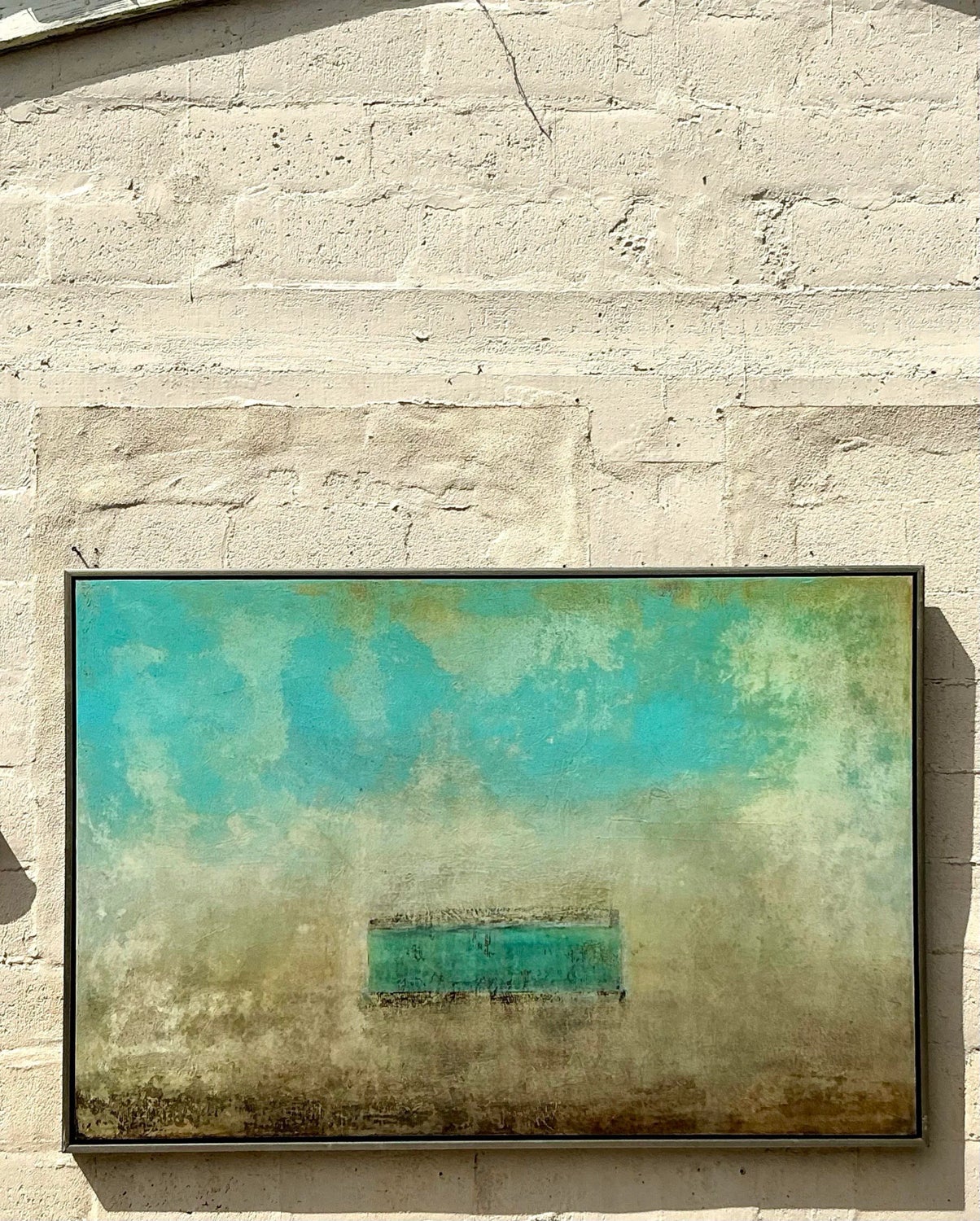 Vintage Boho Scott Upton Abstract on Canvas - Back view