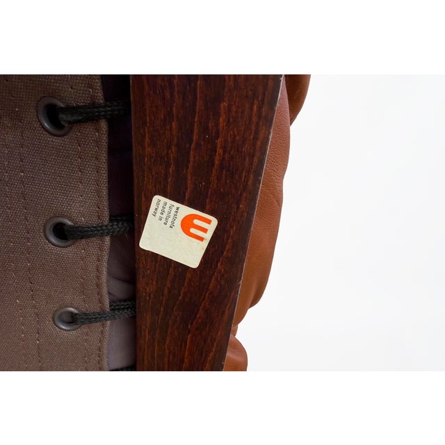 Wood Vintage Siesta High Back Lounge Chair by Ingmar Relling in Cognac Leather For Sale - Image 7 of 8