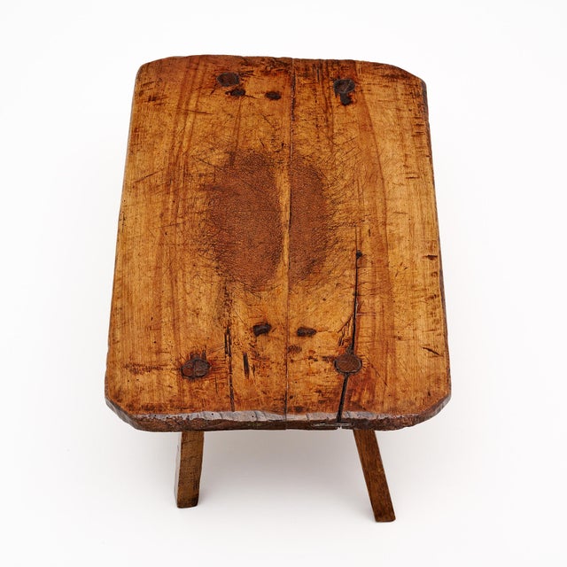 Chestnut Italian Arte Povera Antique Side Table For Sale - Image 8 of 10