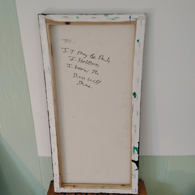 Yellow Original Mary L Proctor Painting Titled "It May Seem Dark at Tines" For Sale - Image 8 of 9