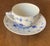 Royal Copenhagen blue fluted plain pattern Cup 4”width x 3.5”depth x 2.5”height Saucer 6” diameter x 1”height