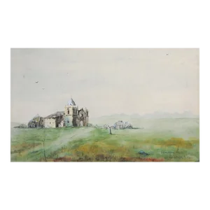 1890 Carmel Mission Watercolor Painting