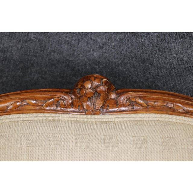Beige Refined and Chic French Louis XV Carved Walnut Settee Sofa Canape Circa 1920 For Sale - Image 8 of 10