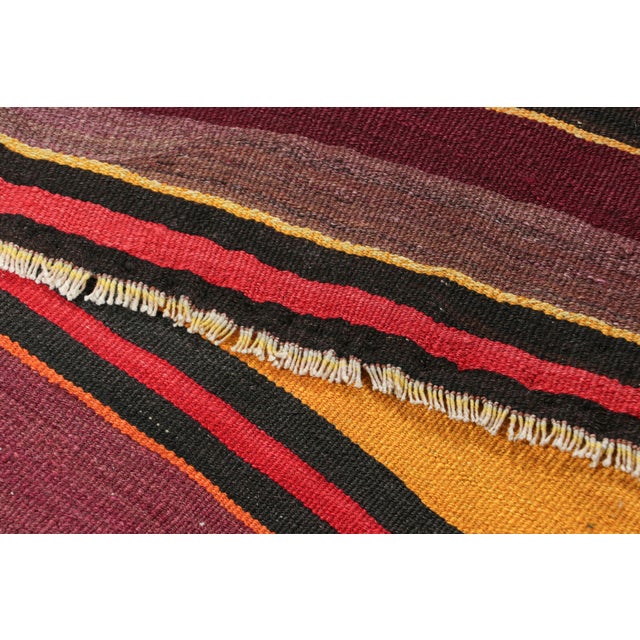Textile Vintage Shahsavan Persian Kilim With Vibrant Polychromatic Stripes - Rug & Kilim For Sale - Image 7 of 7