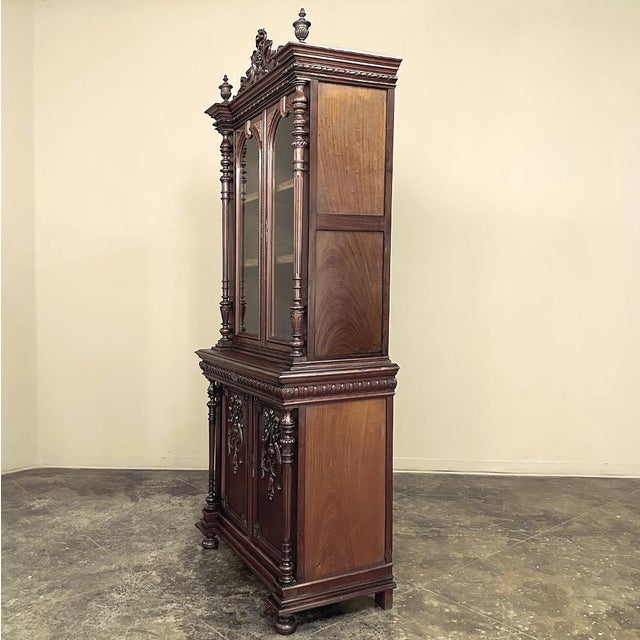 19th Century French Napoleon III Period Neoclassical Mahogany Bookcase ~ Bibliotheque For Sale - Image 4 of 18