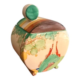 Clarice Cliff Fantasque Bizarre “Secrets” Pattern Sugar Bowl With Lid – Newport Pottery England For Sale