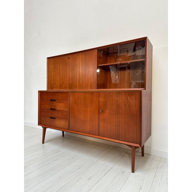 Brown Mid-Century Teak Sideboard by Rex Raab for Wilhelm Renz, 1960s For Sale - Image 8 of 15