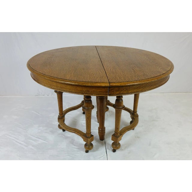 Vintage Expandable Oak Dining Table " Extends Up to 14ft For Sale - Image 12 of 12