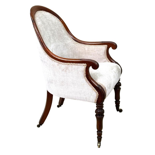 Hollywood Regency English Regency Mahogany Tub Library Armchair, 1835 For Sale - Image 3 of 11