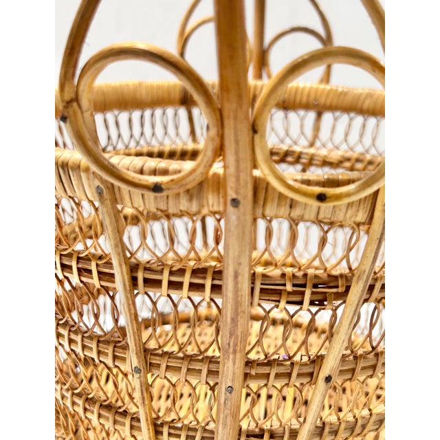 Vintage Bentwood & Woven Wicker Openwork Basket Easter Gathering Basket For Sale In Louisville - Image 6 of 11