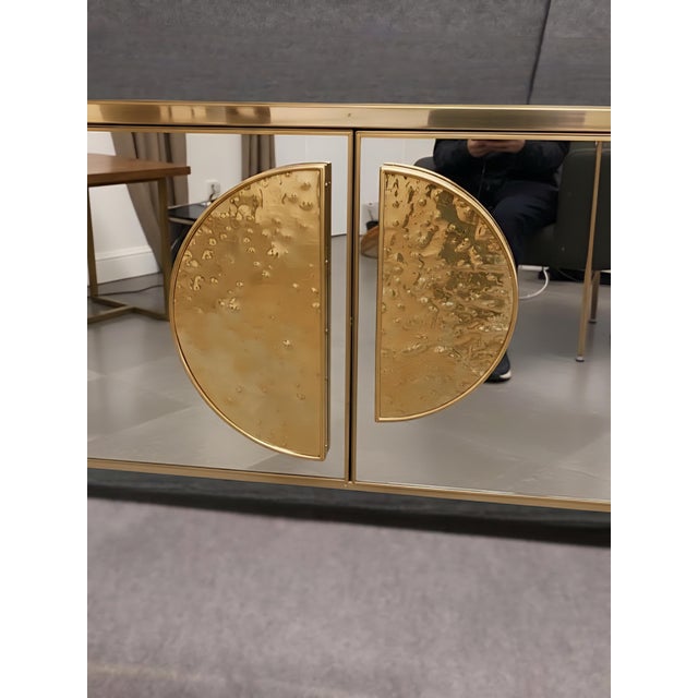 Gold Mirrored Sideboard with Embossed Brass Handles from Justfurnituress For Sale - Image 8 of 11