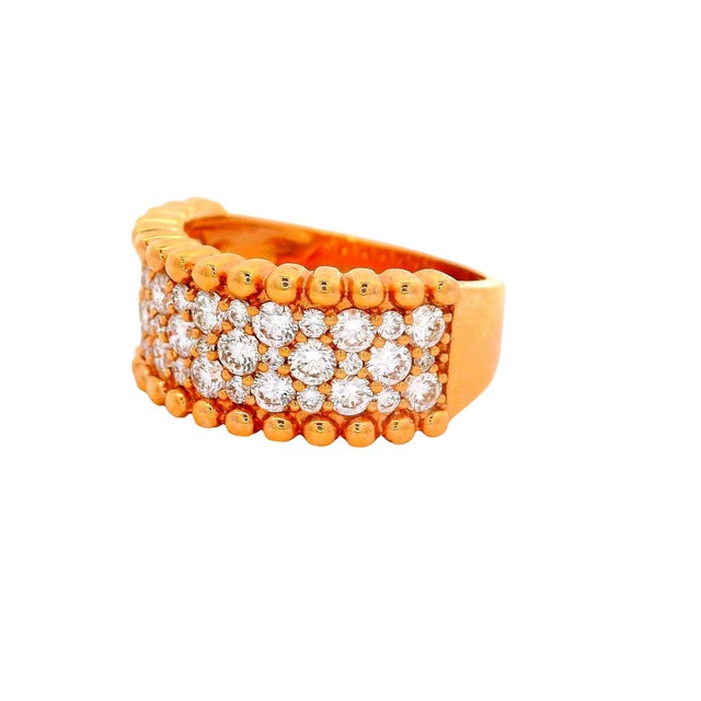 Early 21st Century Diamond 18k Rose Gold Pave Half-Eternity Band, Size 6.75 For Sale - Image 5 of 5