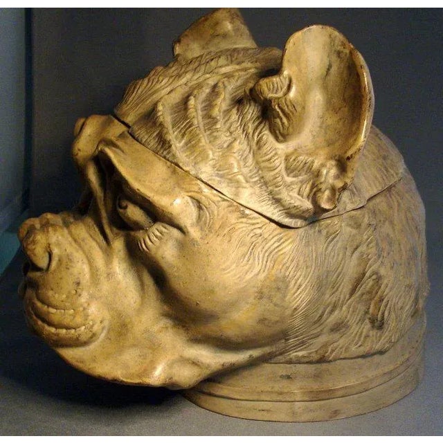 19th Century English Boxer or Bull Dog Ceramic Tobacco Jar or Box For Sale - Image 4 of 8