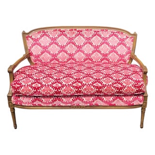 Fine 1950s Hollywood Style Velvet Settee For Sale
